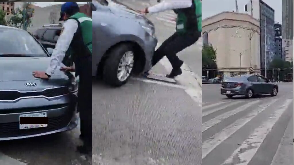 En CDMX, auto arrolla a policía auxiliar sobre Paseo de la Reforma