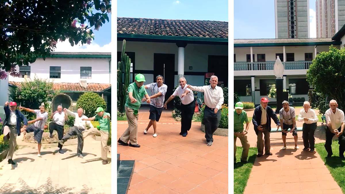 Bailan y cantan: abuelitos se divierten en asilo subiendo videos a TikTok