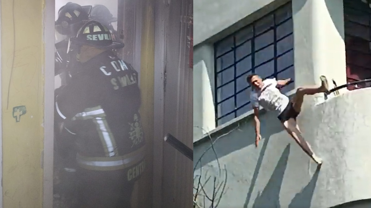 Fuertes imágenes: hombre se arroja de su departamento por incendio en Centro Histórico de CDMX