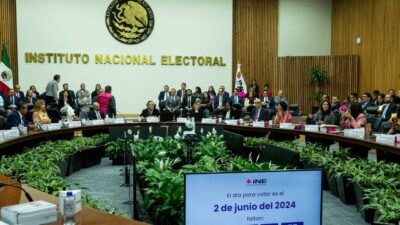 Sesión del INE para dar inicio al proceso electoral 2023-2024