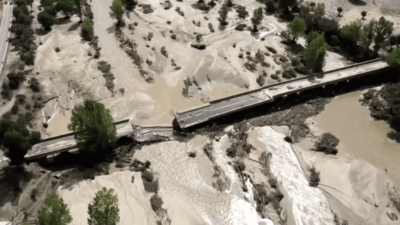Imágenes de dron revelan los daños en Aldea del Fresno por las lluvias torrenciales en España