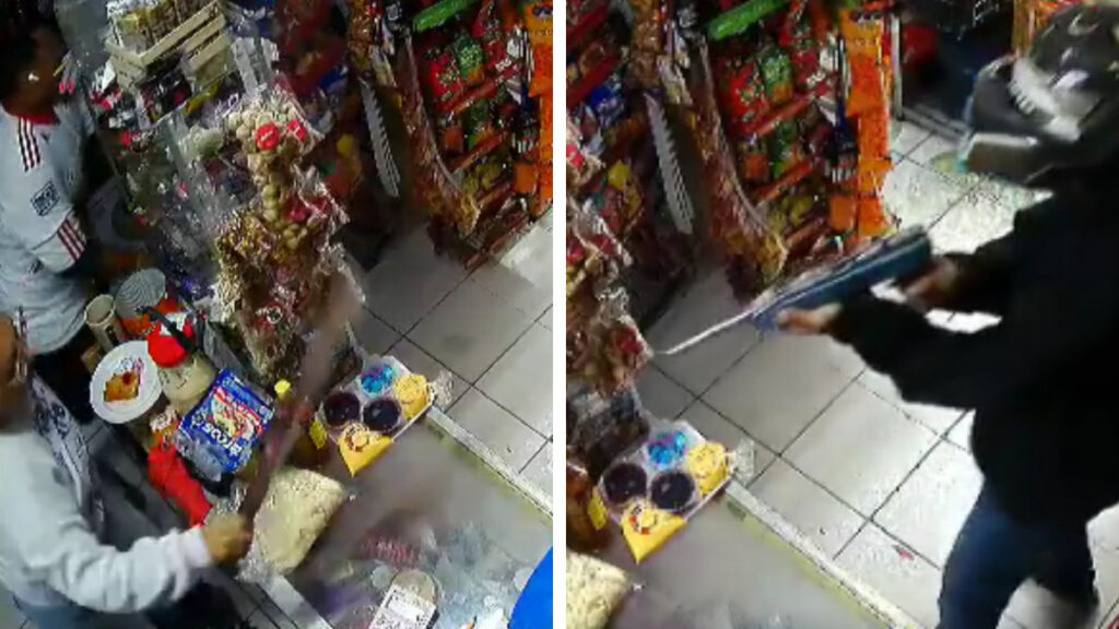 Mujer saca machete en intento de robo a tienda en León
