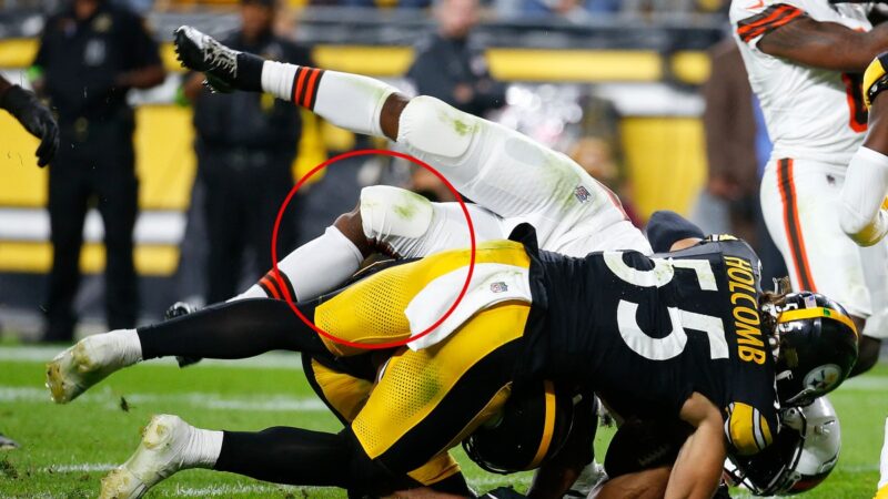 Nick Chubb De Browns Subre Lesión De Ante Steelers En La NFL