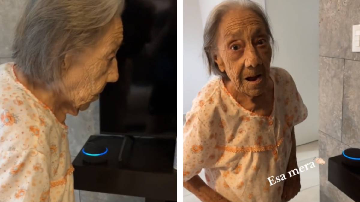 Lo más tierno que verás: reacción de abuelita se hace viral al pedirle canción a Alexa