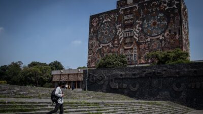 Muro de la biblioteca de la UNAM en Ciudad Universitaria
