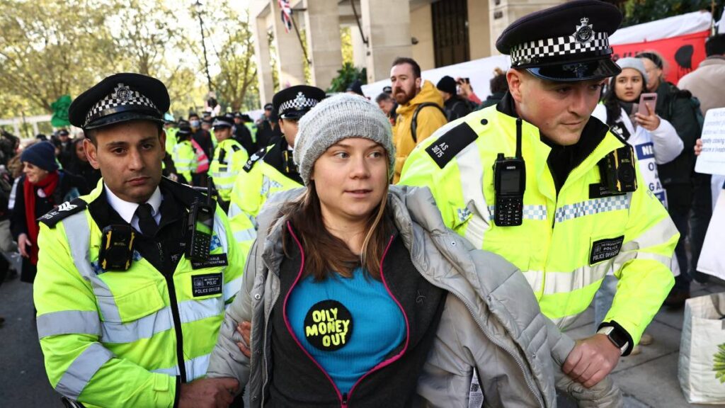 Greta Thunberg fue detenida en Londres