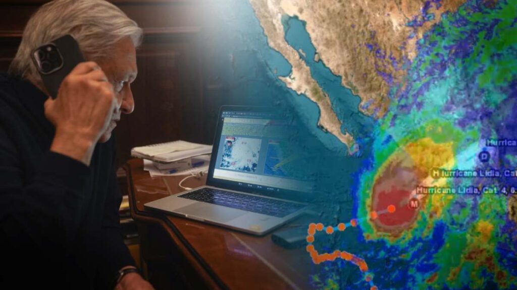 AMLO hace llamado a la ciudadanía ante huracán Lidia de categoría 4 que ya tocó tierra