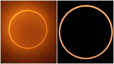 Eclipse anular de Sol. En Uxmal se pudo ver el "anillo de fuego"
