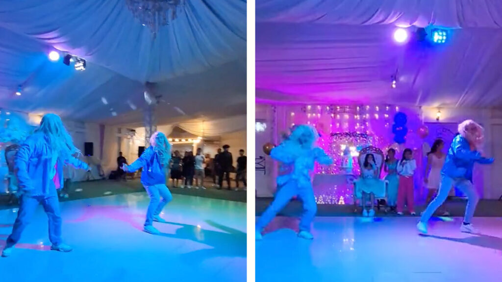 Chambelanes recrean baile de la película “¿Dónde Están las Rubias?”, en fiesta de XV años