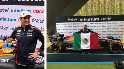 Checo Pérez presenta casco que usará en el GP de México 2023