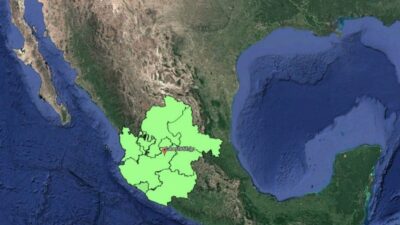 Mapa de México con estados en alerta marcados en verde por robo de sustancia tóxica