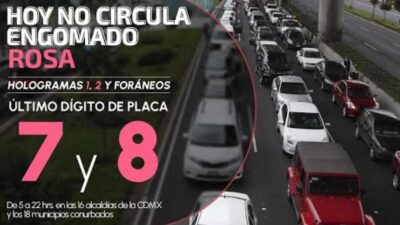 Hoy No Circula, CDMX y Edomex, martes