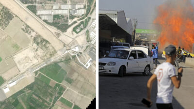 Imágenes satelitales muestran el antes y después del puesto de control israelí de Erez en Gaza por parte de militantes de Hamás.