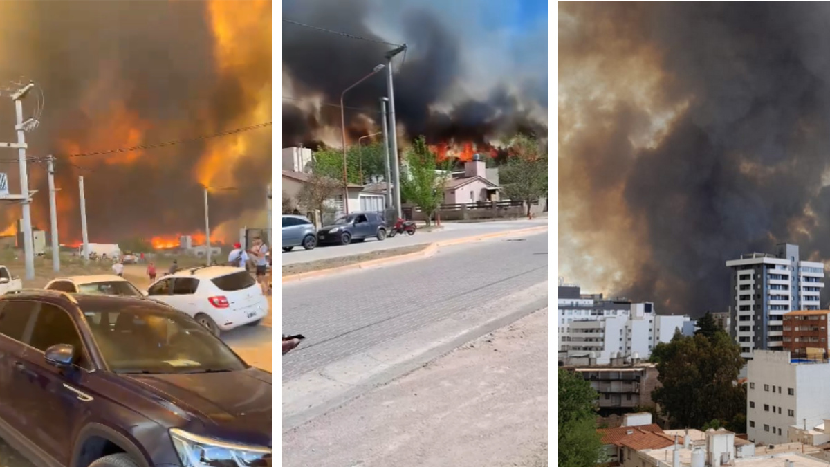 Llamas cerca de la ciudad: habitantes graban magnitud de incendio en Córdoba, Argentina