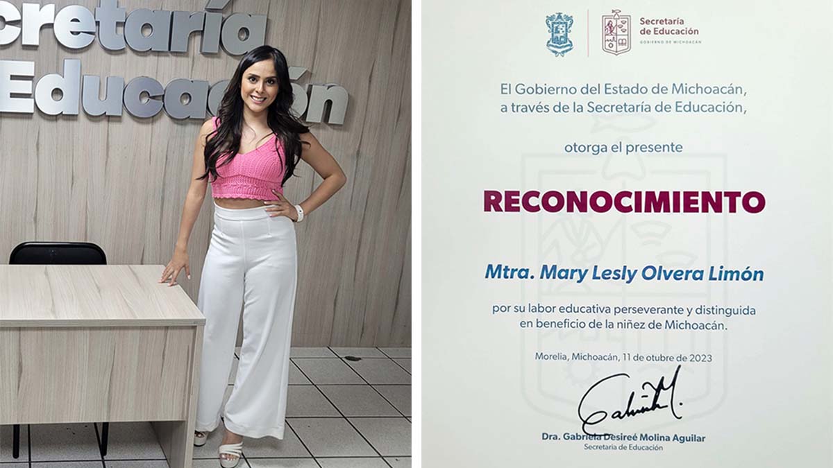 ¡Una maestra innovadora! Miss Lesly Olvera, tiktoker, recibe reconocimiento de la Secretaría de Educación de Michoacán