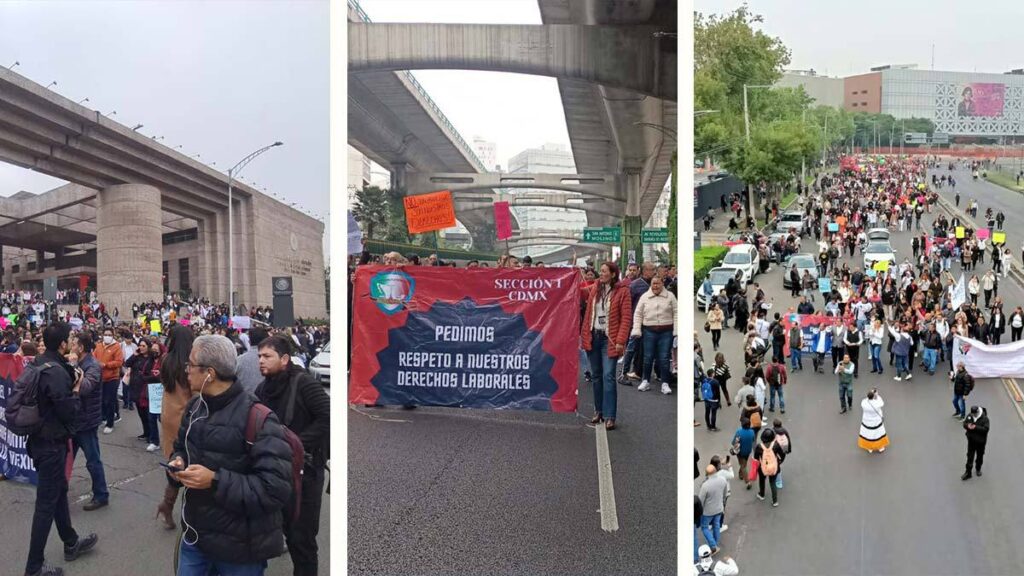 Inicia manifestación de trabajadores del Poder Judicial de la Federación; bloquean Periférico Sur y otras vialidades
