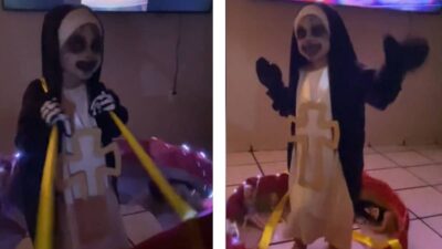 Para Halloween niña se disfraza de la monja de la feria y se vuelve viral