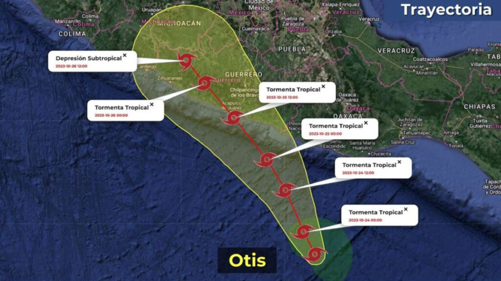 Tormenta Tropical Otis podría evolucionar a huracán