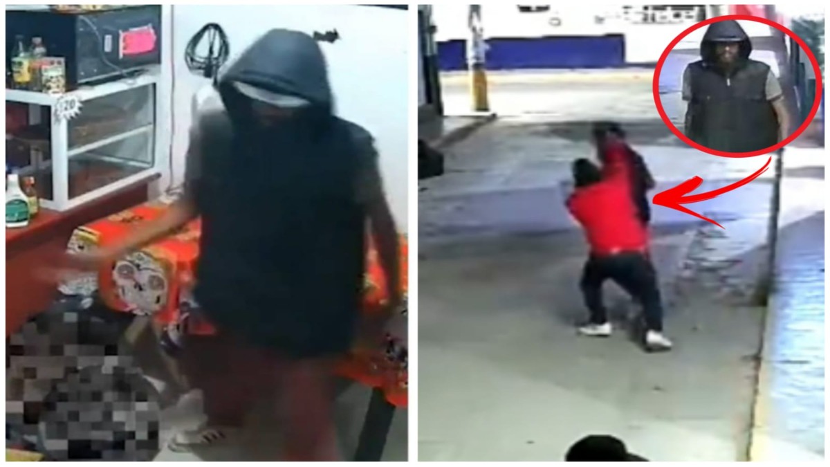 Papá tunde a indigente por golpear a su hijo, sin razón, en una pizzería en Oaxaca