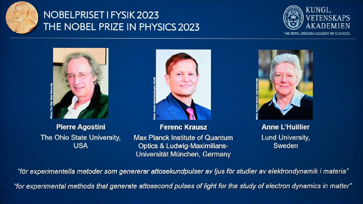 Premio Nobel de Física para Agostini, Krausz y L’Huillier por estudio sobre desplazamiento de electrones