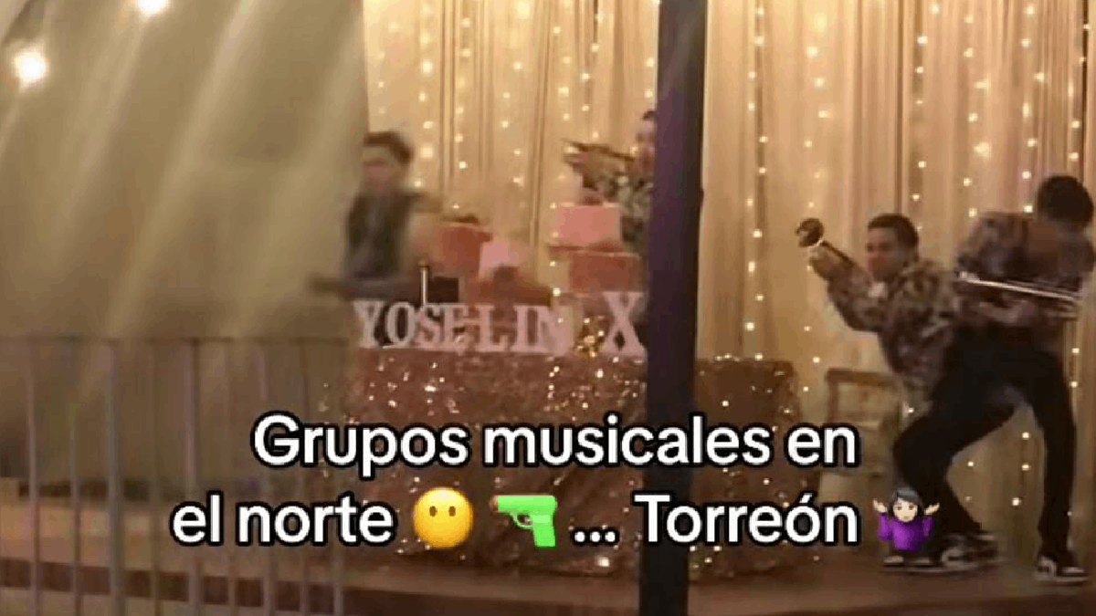 ¿Fiesta de XV años o escena de guerra? Banda musical recrea balacera en Torreón