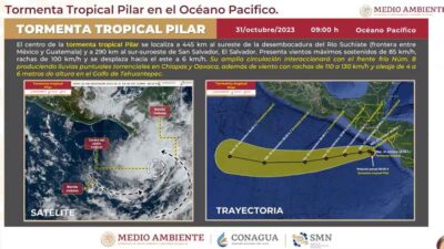 Tormenta tropical Pilar estará frente a Guerrero el fin de semana