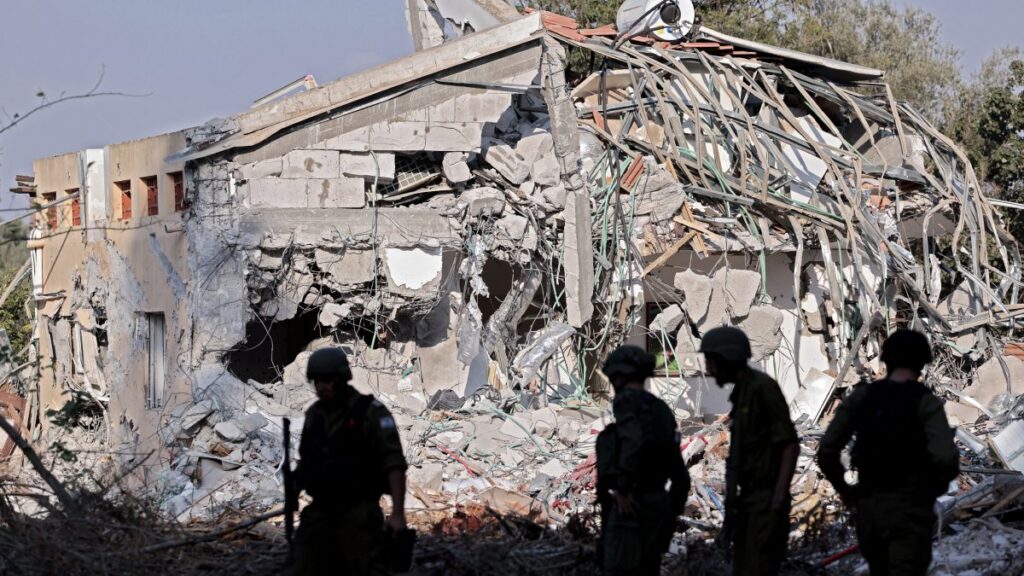 Vivienda derrumbada por bombardeos en Gaza