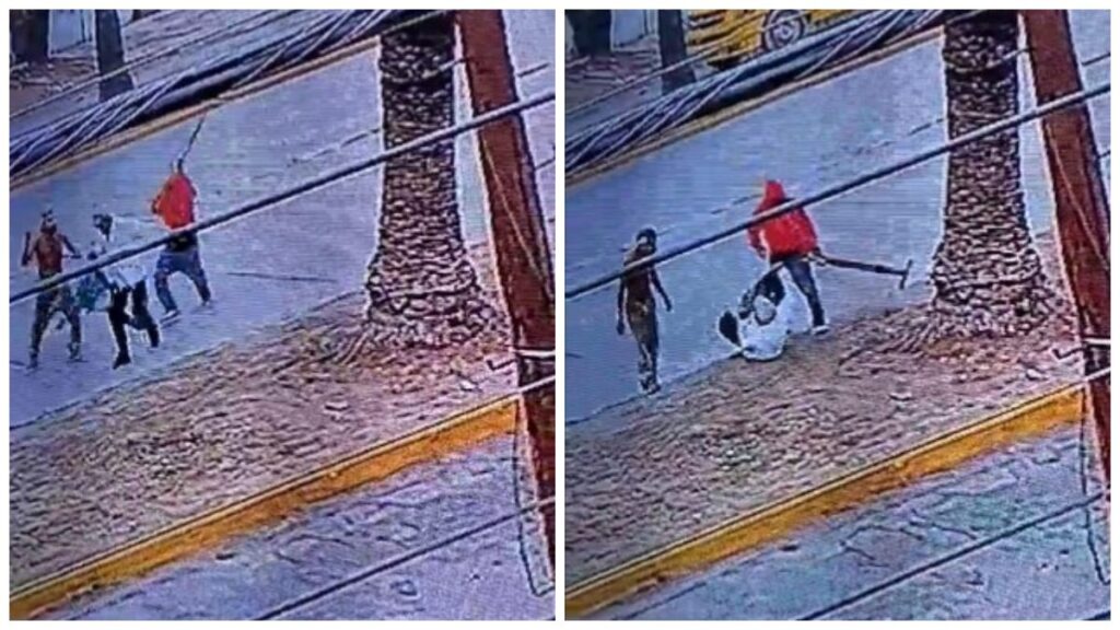 Dos hombres asaltan y golpean a un joven en una calle de San Luis Potosí