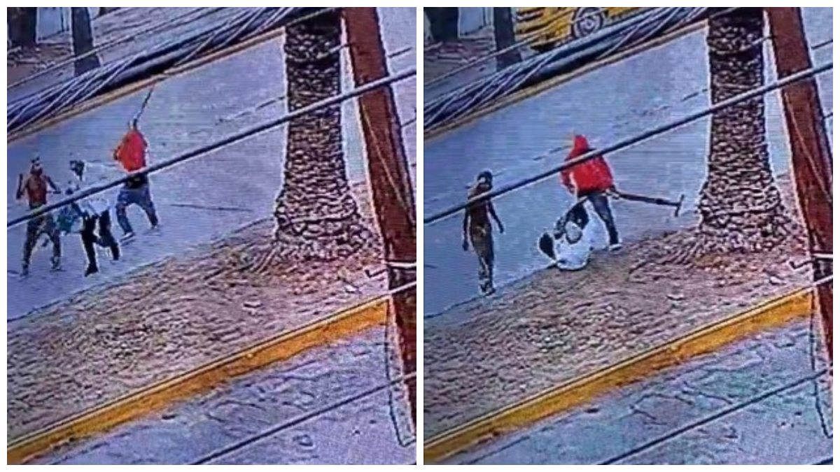 Con arma y machete: Captan violento asalto en barrio de Tlaxcala, en San Luis Potosí
