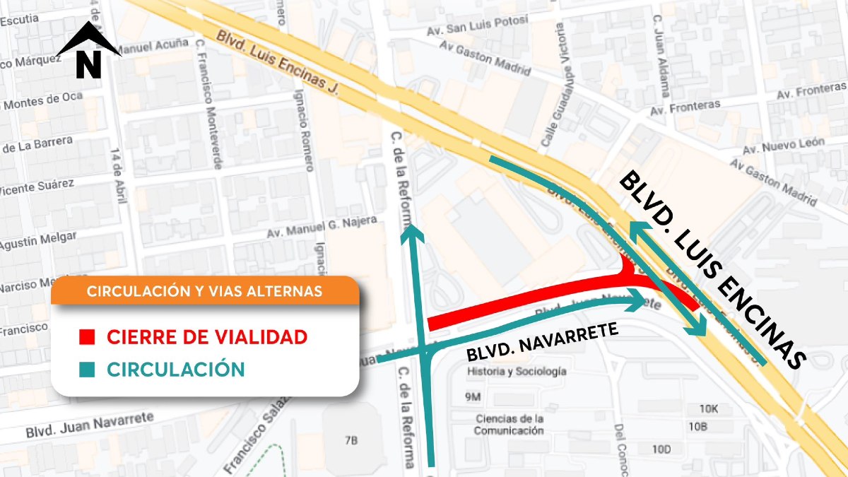 ¡Toma nota! Cerrarán tramo en bulevar Navarrete en Hermosillo por trabajos de rehabilitación