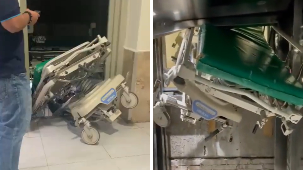 “Falló sistema eléctrico de freno”: Cae elevador en hospital del IMSS, en Monterrey, y prensa camilla