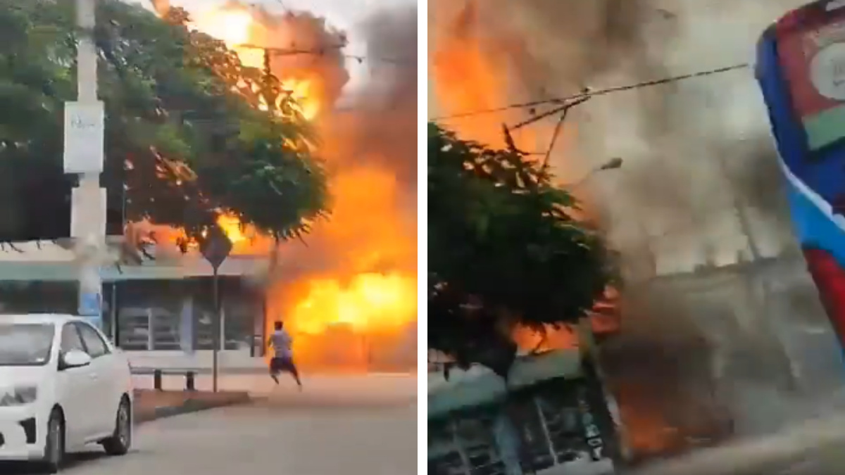 Las llamas llegaron hasta la calle: Fuerte explosión en rosticería de Ecuador
