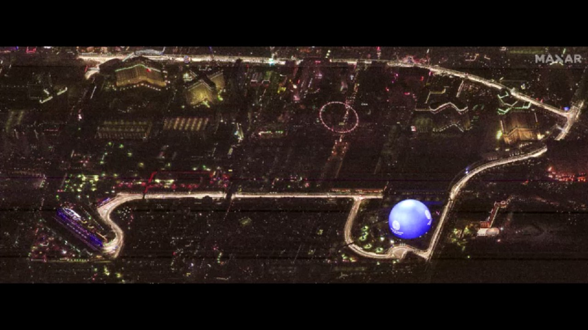 Así se ve el circuito del GP de Las Vegas 2023 desde el espacio: increíbles imágenes satelitales
