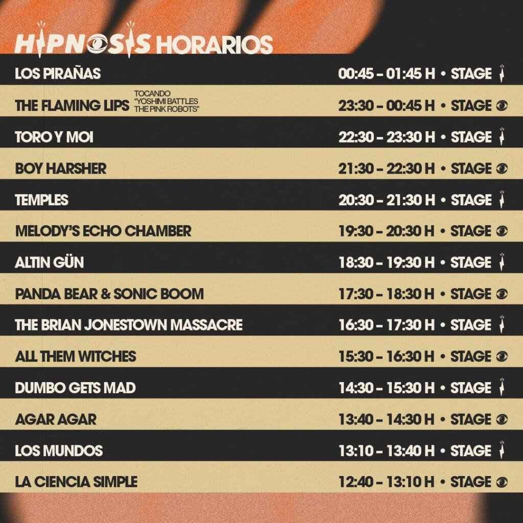 Hipnosis 2023 Cartel Horarios