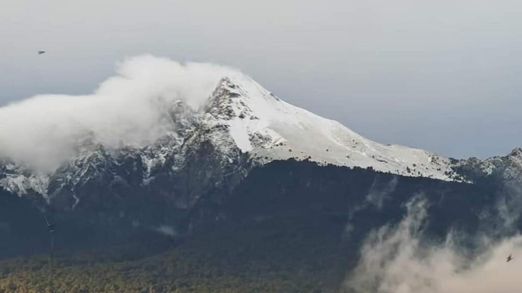 La Malinche y el Nevado de Toluca se visten de blanco; imágenes de primera nevada