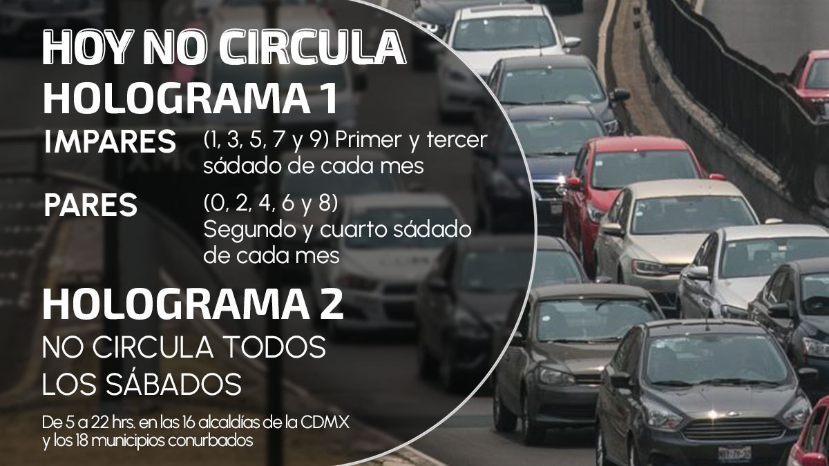 ¿Qué terminación de placas descansa? Hoy No Circula, CDMX y Edomex, sábado 4 de noviembre de 2023