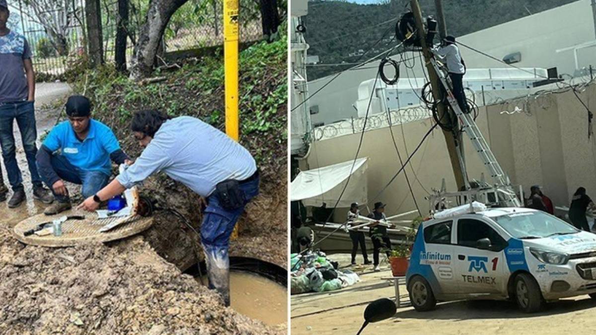 Mil 700 trabajadores de TELMEX y Telcel reconstruyen red de telecomunicaciones en Acapulco