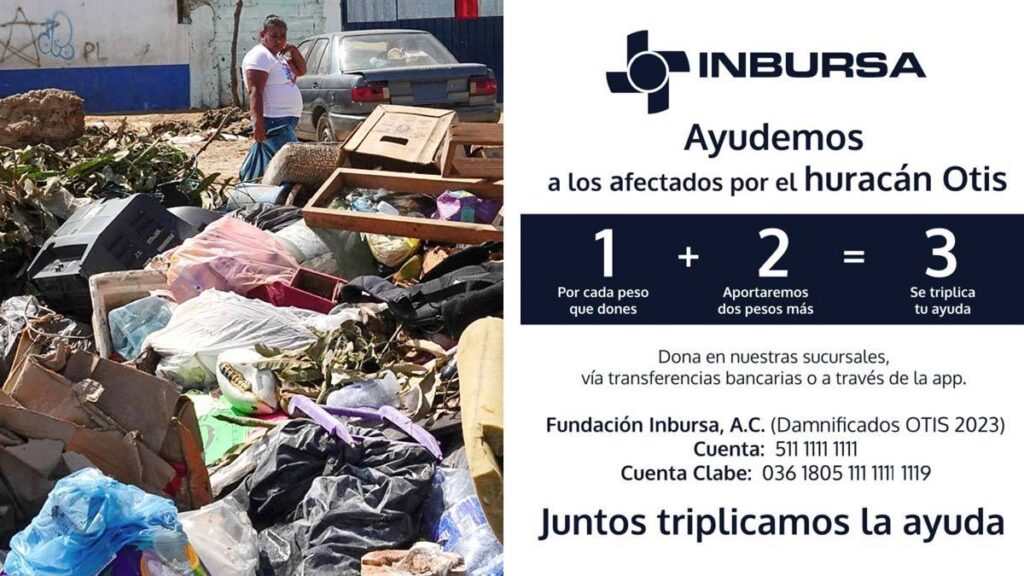 Inbursa anuncia apoyo para damnificados por Otis en Oaxaca