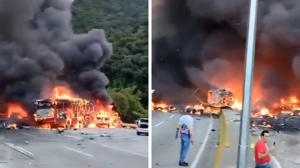 Camión de carga embiste autos y explota en carretera de Venezuela; hay al menos 8 muertos
