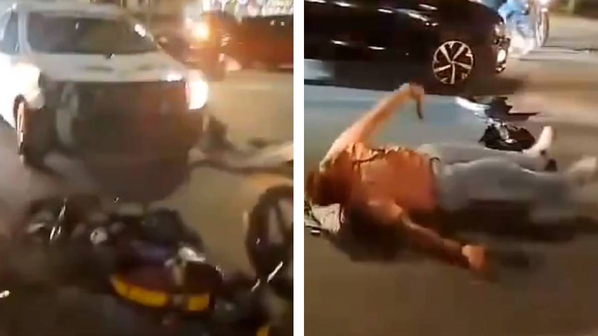 Celebración de americanistas termina mal; moto choca contra taxi y acaba en convulsión