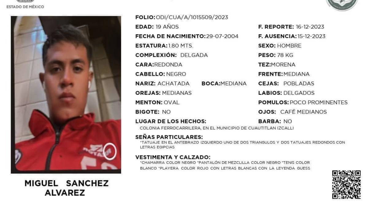 ¿Lo has visto? Buscan a Miguel, futbolista de la Liga Premier que desapareció en Cuautitlán Izcalli