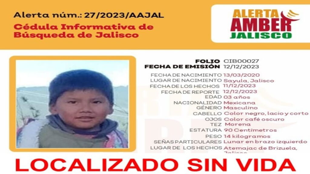 Hallan Sin Vida A Nino De 3 Anos Desaparecido En Atemajac De Brizuela