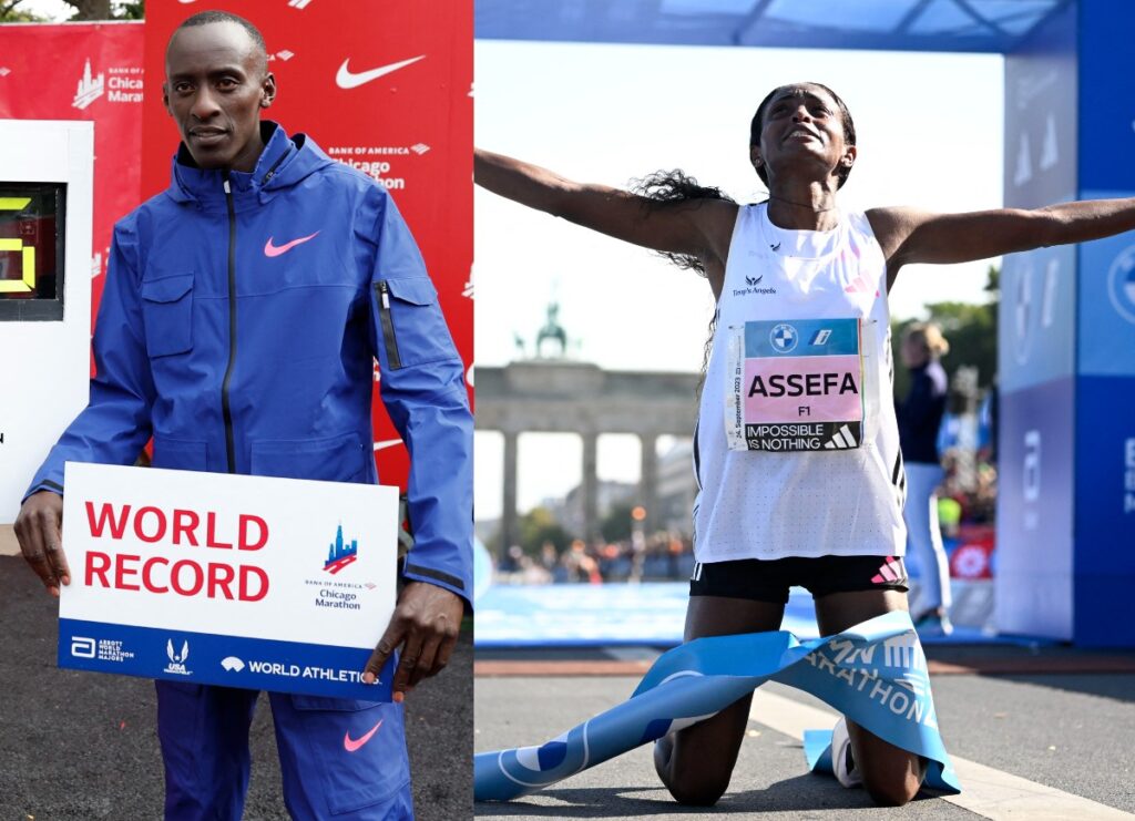 Kelvin Kiptum y Tigist Assefa récord en el maratón