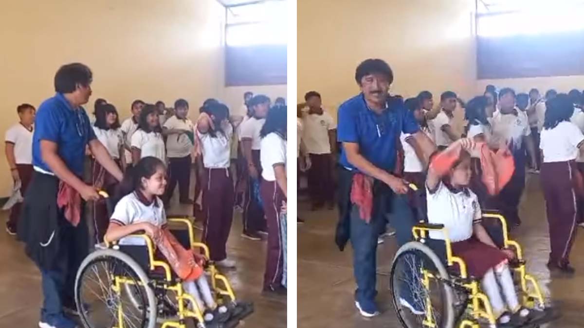 ¡Lo reconocieron en redes sociales! Maestro en Kantunilkín aplica la inclusión con niña en silla de ruedas y se hace viral