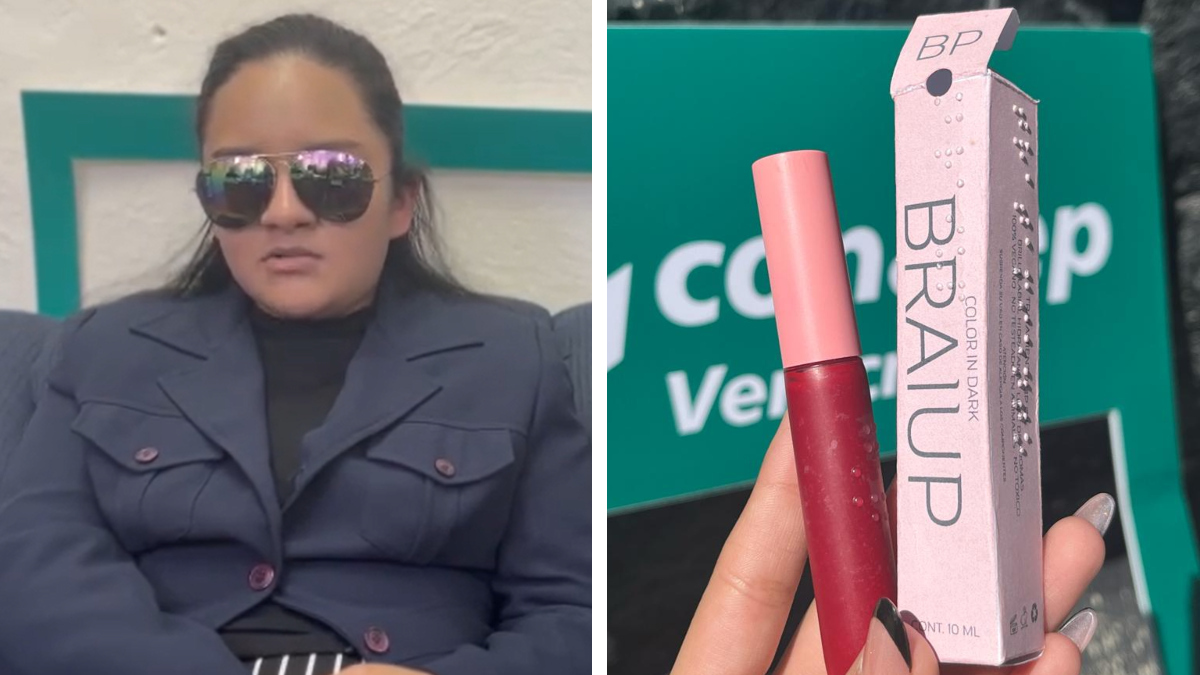 ¿Maquillaje con escritura braille? Estudiante de Veracruz crea cosméticos para personas con discapacidad