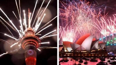 Nueva Zelanda y Australia inauguran el Año Nuevo 2024 con deslumbrantes fuegos artificiales