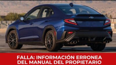 Profeco llama a revisión a propietarios de Subaru modelo WRX año 2022