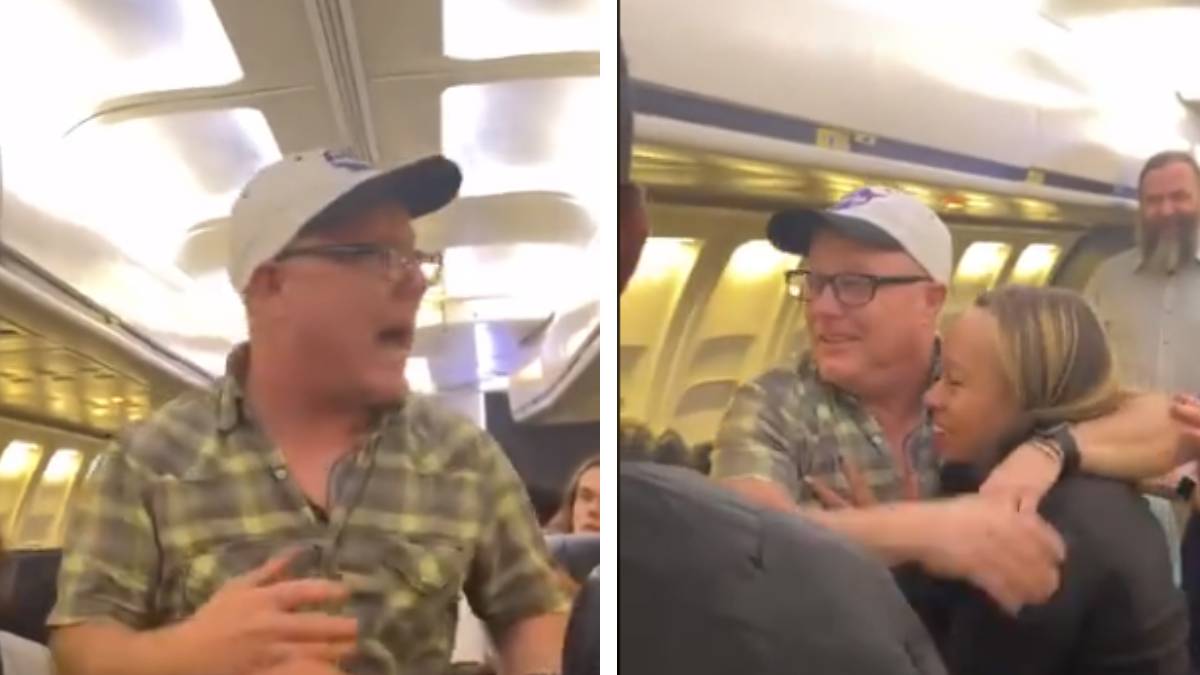 Gritó y empujó en pleno vuelo: pasajeros de avión cantan y calman a hombre con Alzheimer