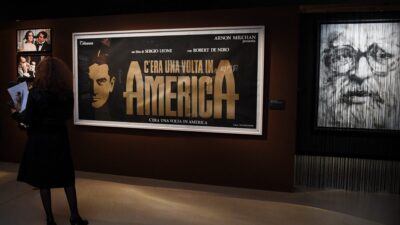 Cartel publicitario de "Érase una vez en América", película de Sergio Leone
