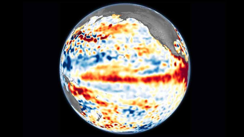 Muestra del aumento de temperatura en los océanos. | Foto: NASA.